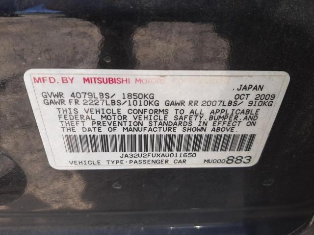 MITSUBISHI LANCER ES/ 2010 with VIN JA32U2FUXAU011650 - Photo from auction