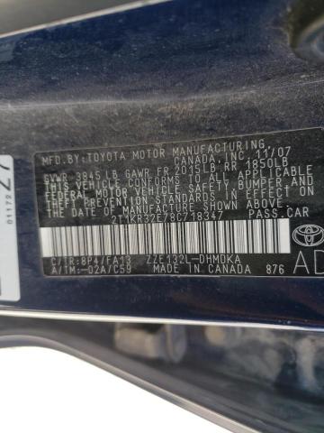 Photo 10 from auction – 2008 TOYOTA COROLLA MA with VIN 2T1KR32E78C718347