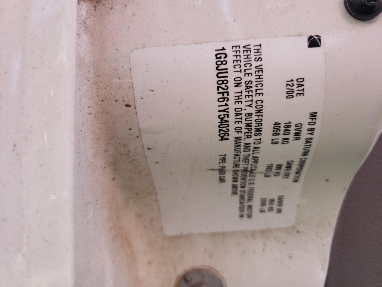 Photo 10 from auction – 2001 SATURN LW200 with VIN 1G8JU82F61Y540264