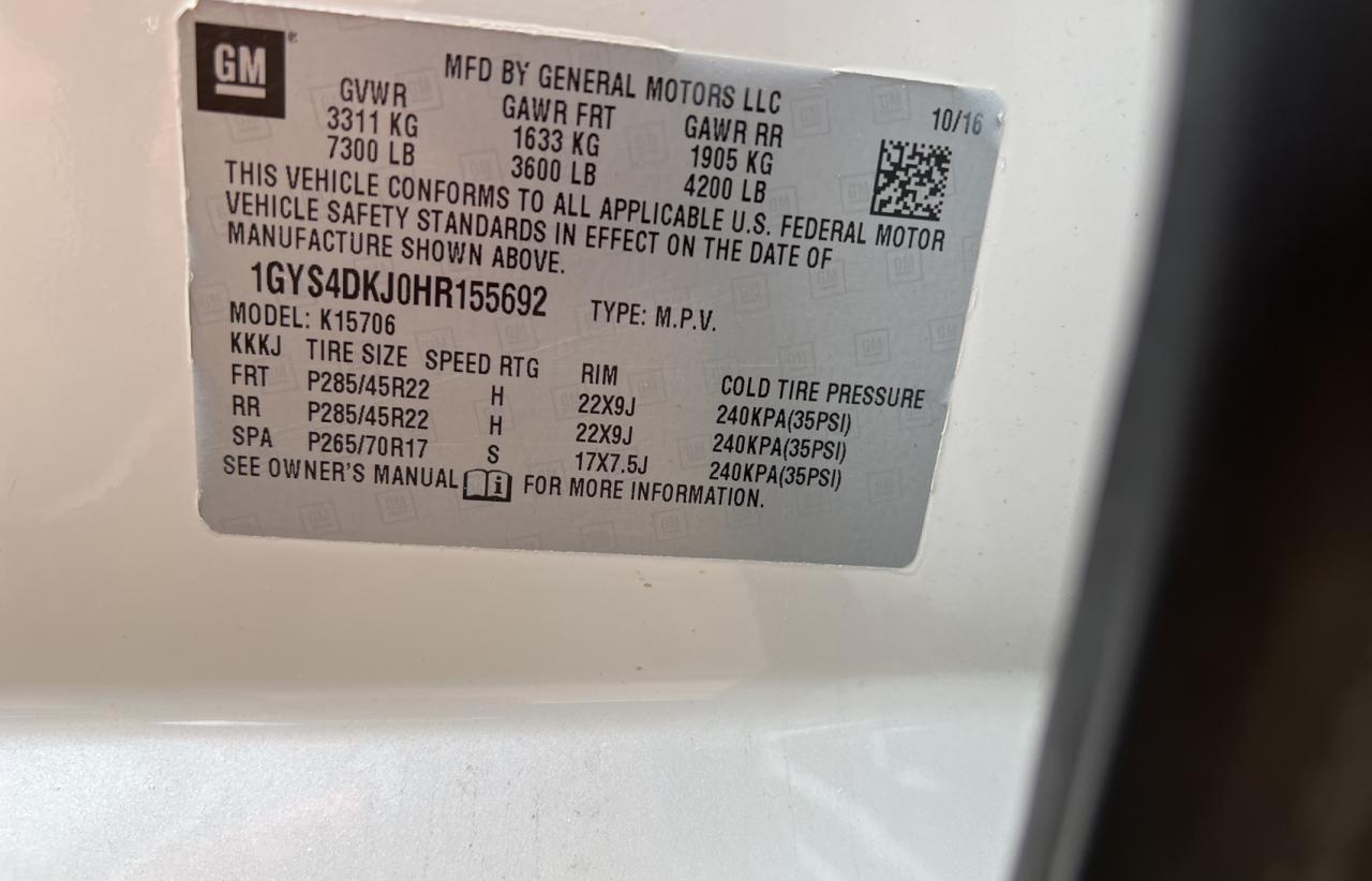 Photo 10 from auction – 2017 CADILLAC ESCALADE P with VIN 1GYS4DKJ0HR155692