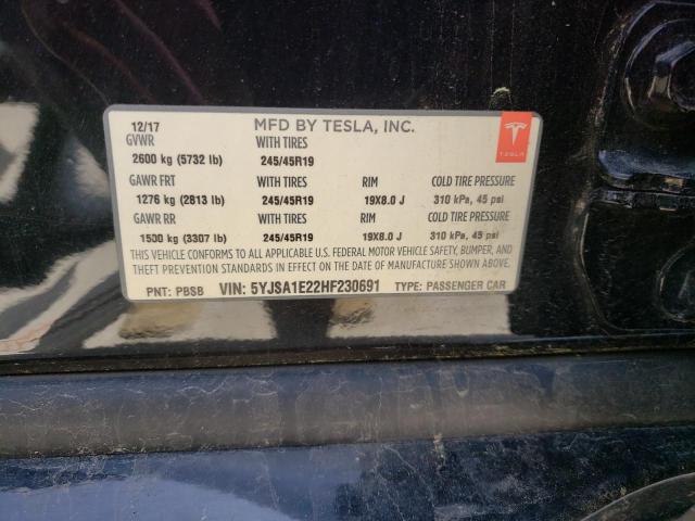 Photo 10 from auction – 2017 TESLA MODEL S with VIN 5YJSA1E22HF230691