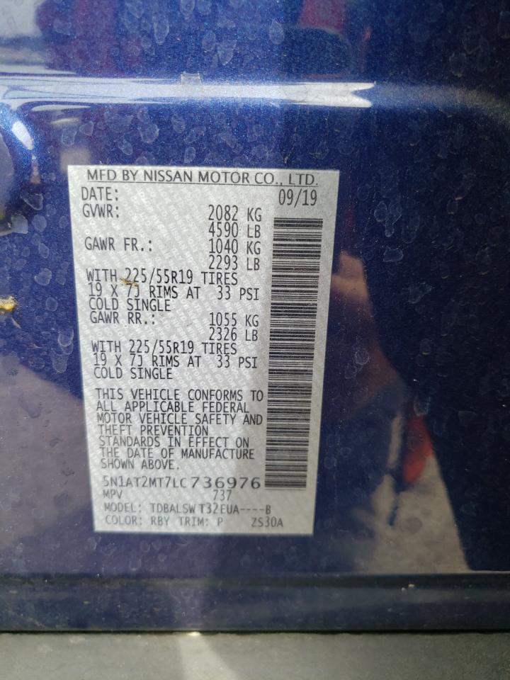Photo 10 from auction – 2020 NISSAN ROGUE S with VIN 5N1AT2MT7LC736976