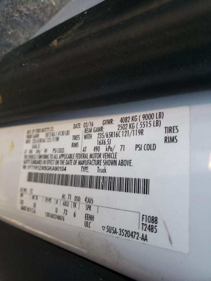 Photo 10 from auction – 2016 FORD TRANSIT T- with VIN 1FTYR1ZM5GKA90104