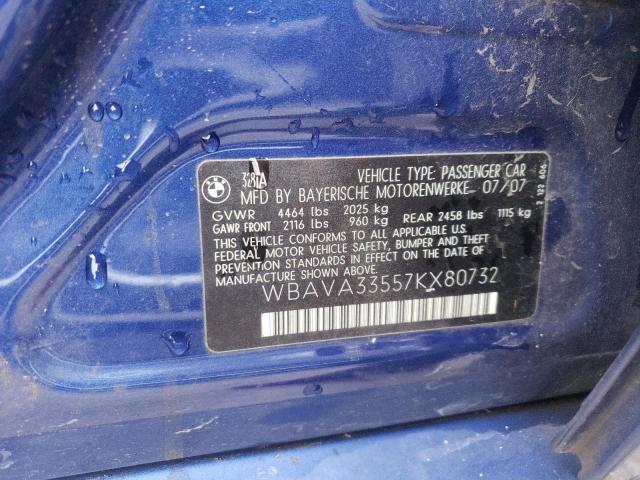 Photo 10 from auction – 2007 BMW 328 I with VIN WBAVA33557KX80732