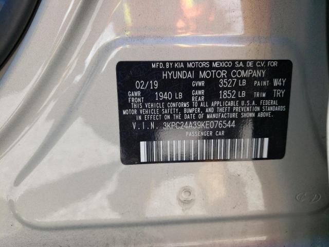 Photo 10 from auction – 2019 HYUNDAI ACCENT SE with VIN 3KPC24A39KE076544