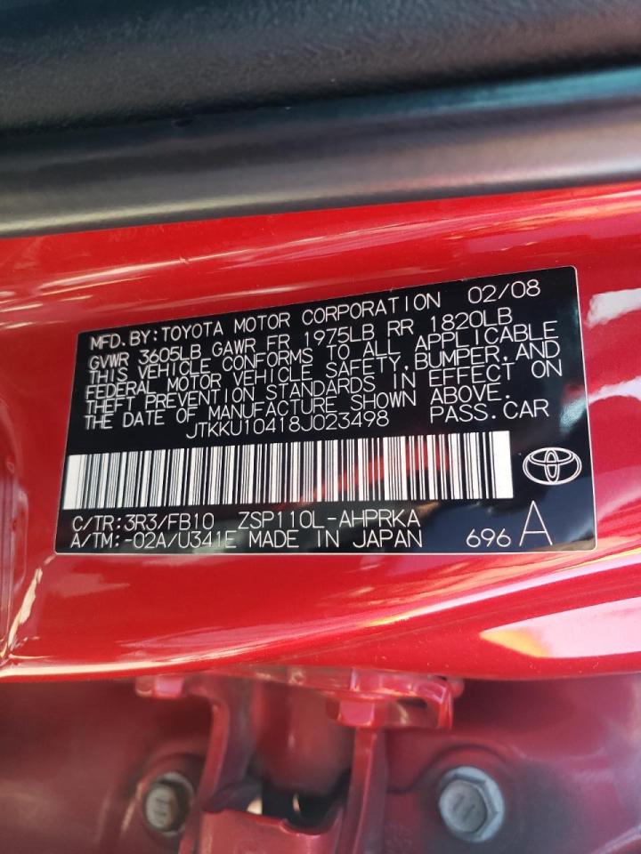 Photo 10 from auction – 2008 TOYOTA XD with VIN JTKKU10418J023498