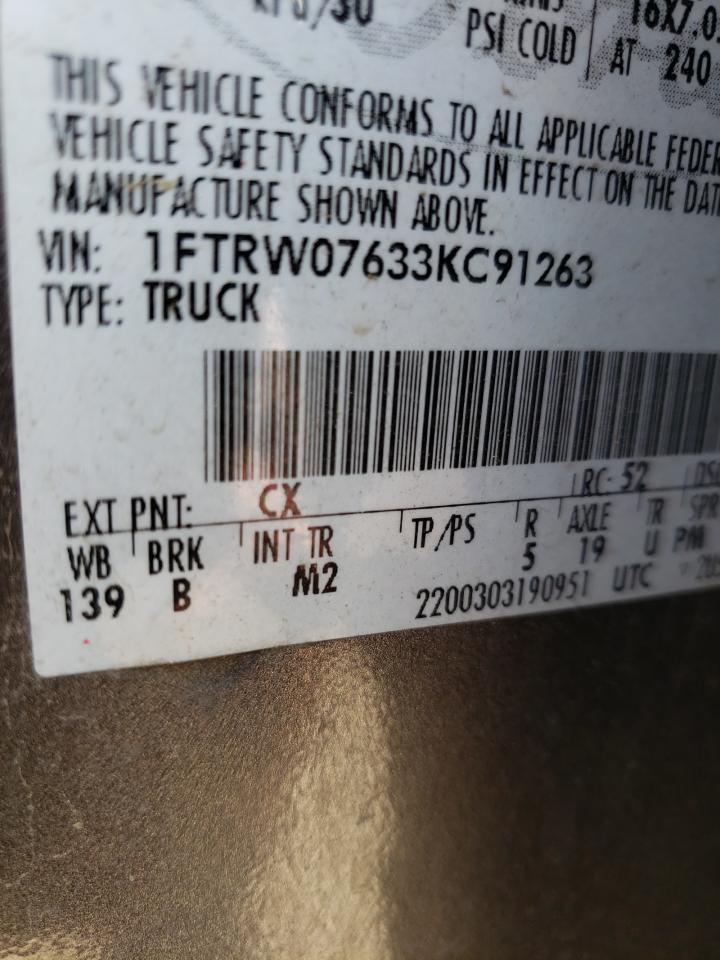 Photo 10 from auction – 2003 FORD F150 SUPER with VIN 1FTRW07633KC91263