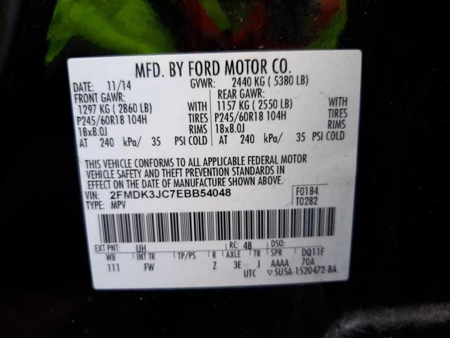 Photo 10 from auction – 2014 FORD EDGE SEL with VIN 2FMDK3JC7EBB54048