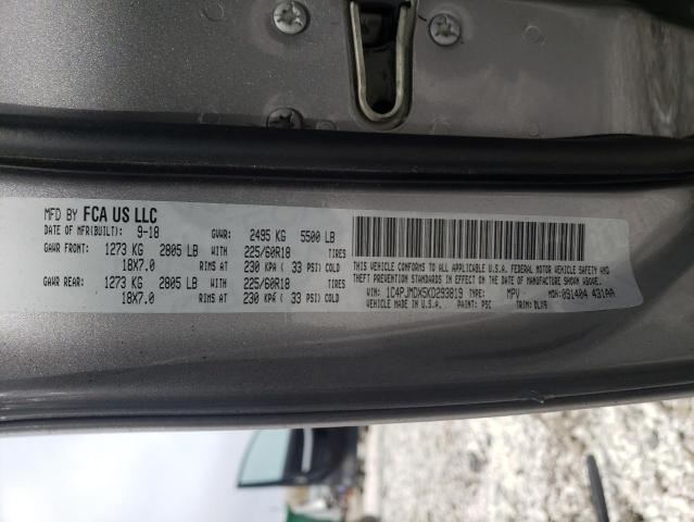 JEEP CHEROKEE L 2019 with VIN 1C4PJMDX5KD293819 - Photo from auction