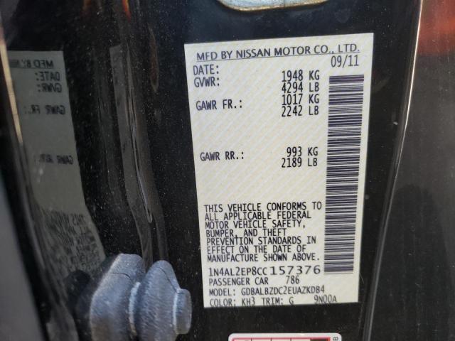 NISSAN ALTIMA S 2012 with VIN 1N4AL2EP8CC157376 - Photo from auction
