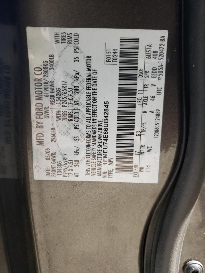 Photo 10 from auction – 2006 FORD EXPLORER E with VIN 1FMEU74E86UB42845
