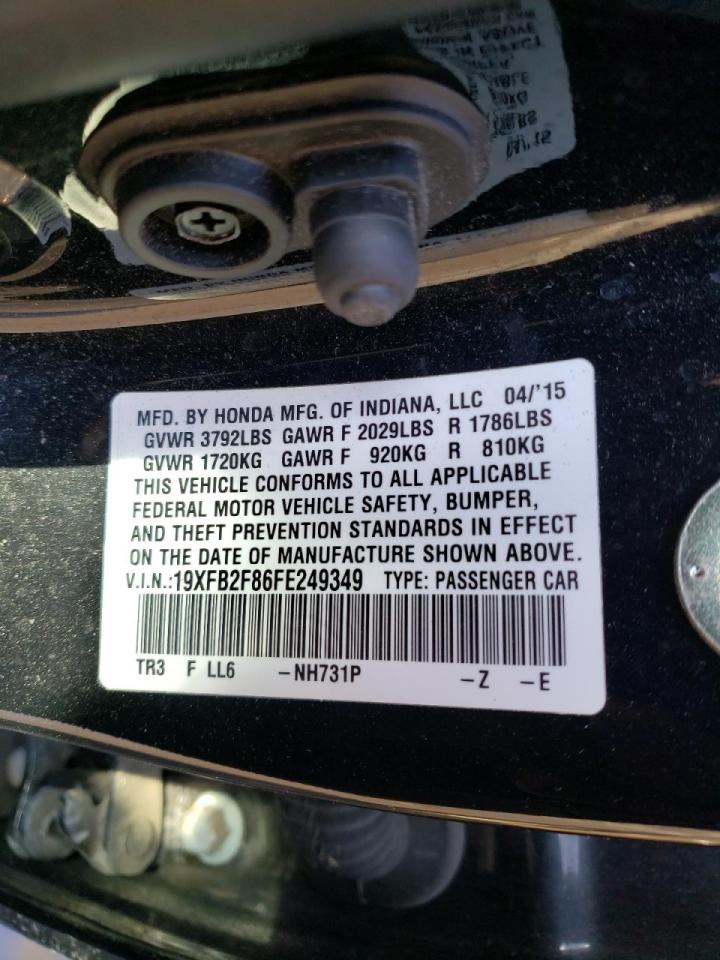 Photo 10 from auction – 2015 HONDA CIVIC EX with VIN 19XFB2F86FE249349