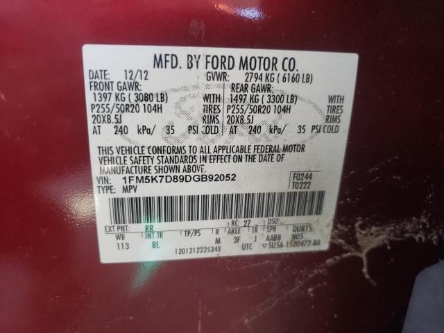 Photo 10 from auction – 2013 FORD EXPLORER X with VIN 1FM5K7D89DGB92052