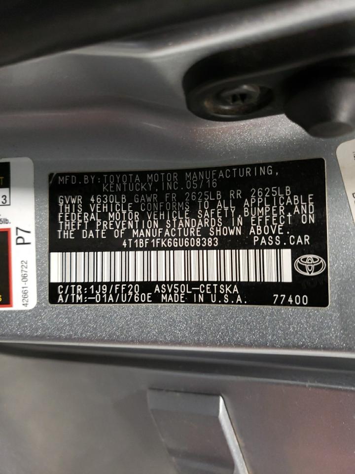 Photo 10 from auction – 2016 TOYOTA CAMRY LE with VIN 4T1BF1FK6GU608383