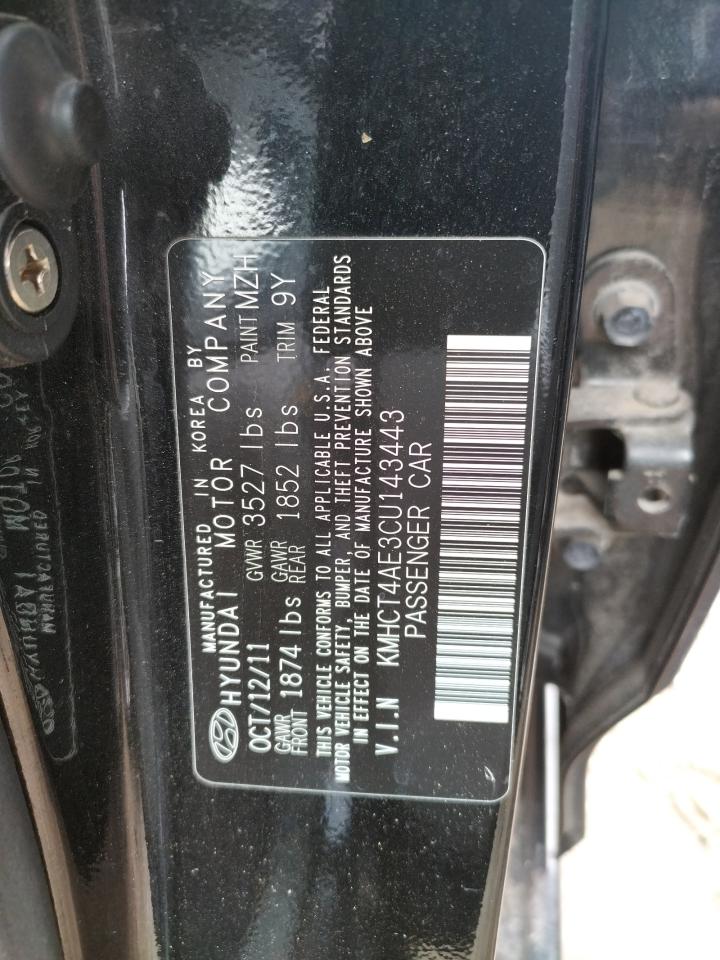 Photo 10 from auction – 2012 HYUNDAI ACCENT GLS with VIN KMHCT4AE3CU143443