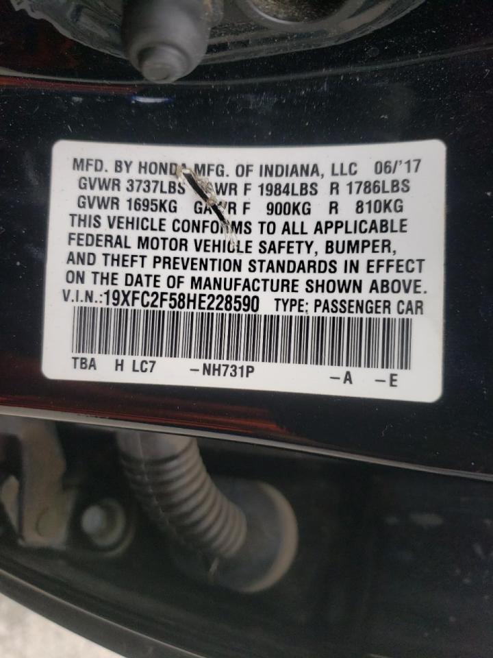 Photo 10 from auction – 2017 HONDA CIVIC LX with VIN 19XFC2F58HE228590