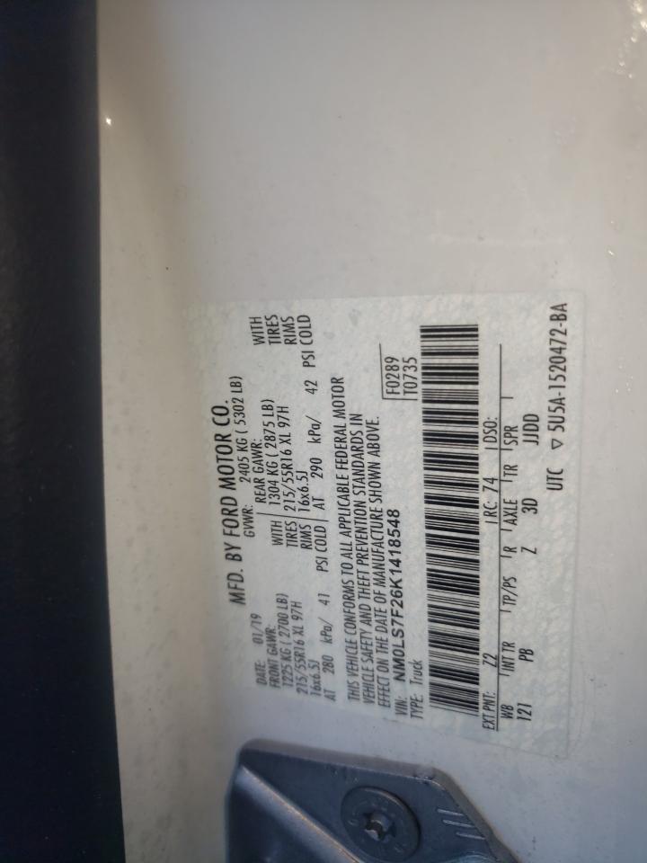 Photo 10 from auction – 2019 FORD TRANSIT CO with VIN NM0LS7F26K1418548