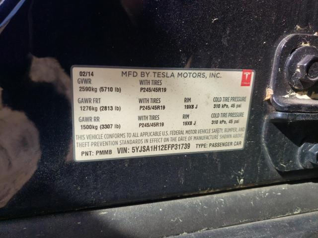 Photo 10 from auction – 2014 TESLA MODEL S with VIN 5YJSA1H12EFP31739