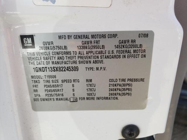 Photo 10 from auction – 2008 CHEVROLET TRAILBLAZE with VIN 1GNDT13SX82245309