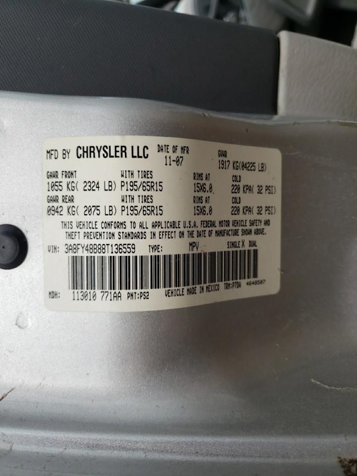 Photo 10 from auction – 2008 CHRYSLER PT CRUISER with VIN 3A8FY48B88T136559