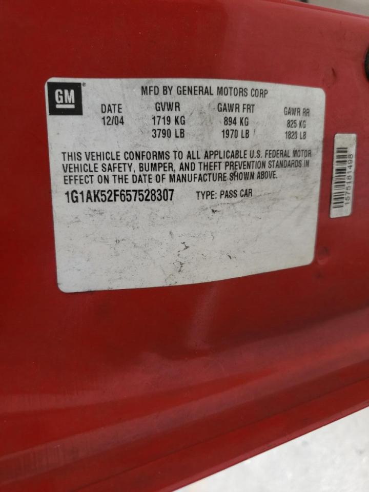 Photo 10 from auction – 2005 CHEVROLET COBALT with VIN 1G1AK52F657528307