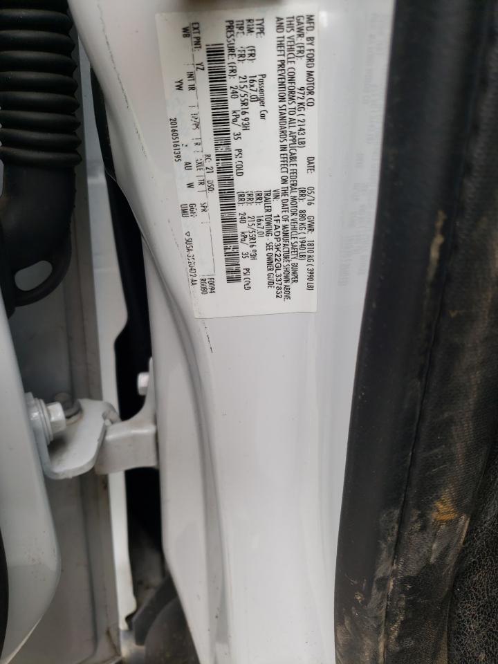 Photo 10 from auction – 2016 FORD FOCUS SE with VIN 1FADP3K22GL337832