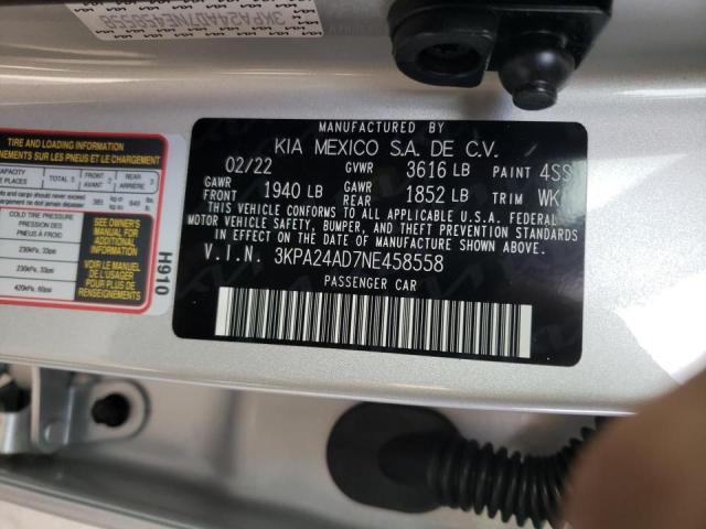 Photo 10 from auction – 2022 KIA RIO with VIN 3KPA24AD7NE458558