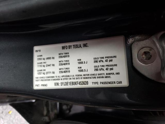 Photo 10 from auction – 2019 TESLA MODEL 3 with VIN 5YJ3E1EB8KF453639