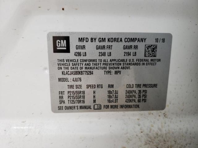 Photo 10 from auction – 2019 BUICK ENCORE PRE with VIN KL4CJASB0KB775284