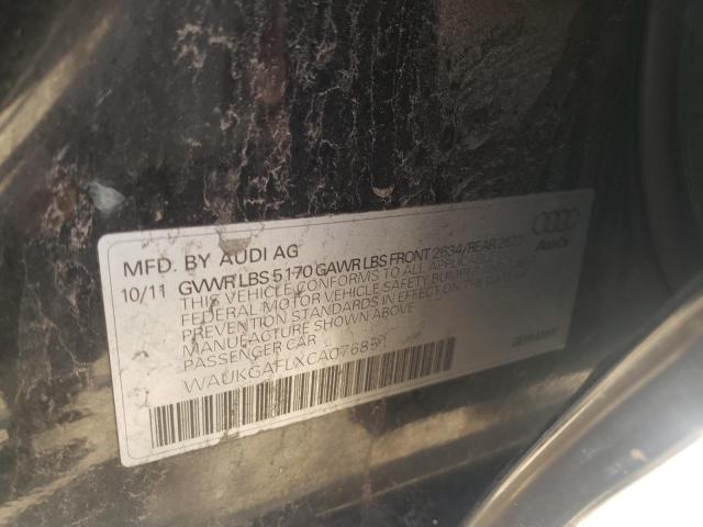 Photo 10 from auction – 2012 AUDI S4 PRESTIG with VIN WAUKGAFLXCA076851