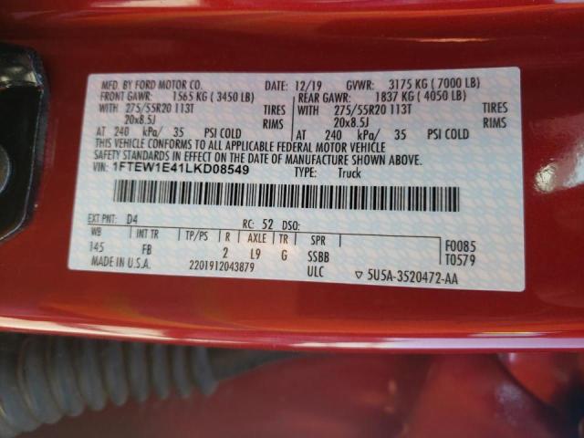 Photo 10 from auction – 2020 FORD F150 SUPER with VIN 1FTEW1E41LKD08549