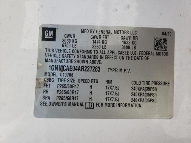 Photo 10 from auction – 2010 CHEVROLET TAHOE C150 with VIN 1GNMCAE04AR227283