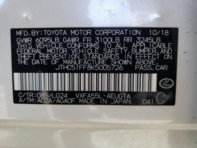 Photo 10 from auction – 2019 LEXUS LS 500 BAS with VIN JTHC51FF8K5005726
