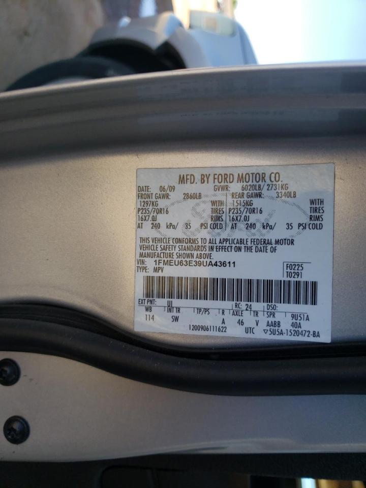 Photo 10 from auction – 2009 FORD EXPLORER X with VIN 1FMEU63E39UA43611