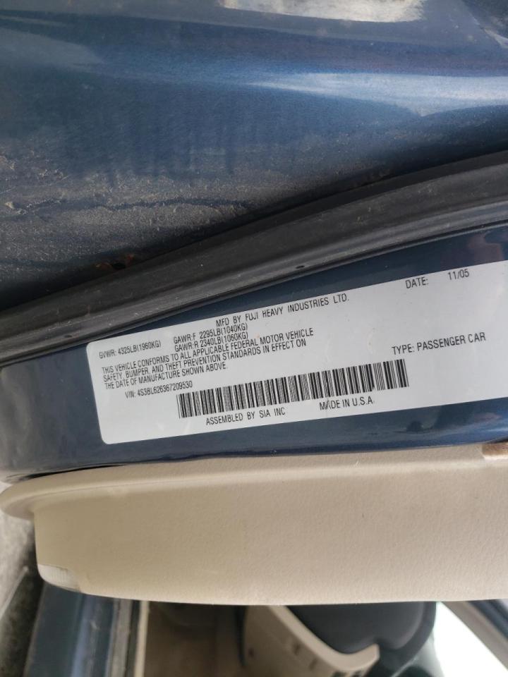 Photo 10 from auction – 2006 SUBARU LEGACY 2.5 with VIN 4S3BL626367209530