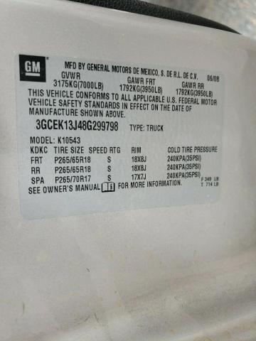 Photo 10 from auction – 2008 CHEVROLET SILVERADO with VIN 3GCEK13J48G299798