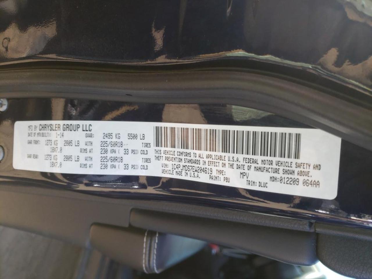 Photo 10 from auction – 2014 JEEP CHEROKEE L with VIN 1C4PJMDS7EW204619