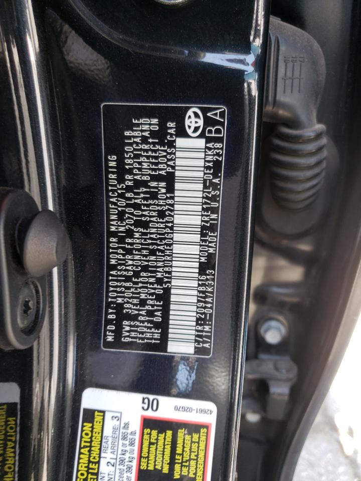 Photo 10 from auction – 2016 TOYOTA COROLLA L with VIN 5YFBURHE0GP402781