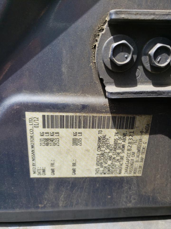 Photo 10 from auction – 2012 NISSAN MAXIMA S with VIN 1N4AA5AP1CC828321