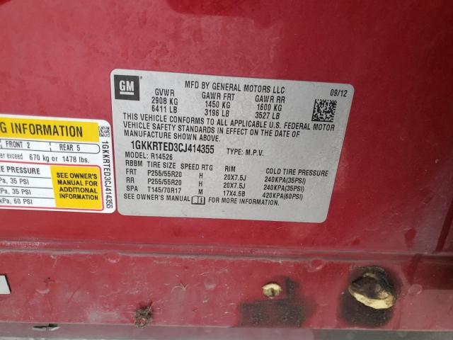 Photo 10 from auction – 2012 GMC ACADIA DEN with VIN 1GKKRTED3CJ414355