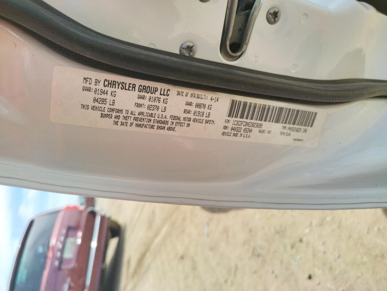 Photo 10 from auction – 2014 DODGE DART LIMIT with VIN 1C3CDFCBXED823699