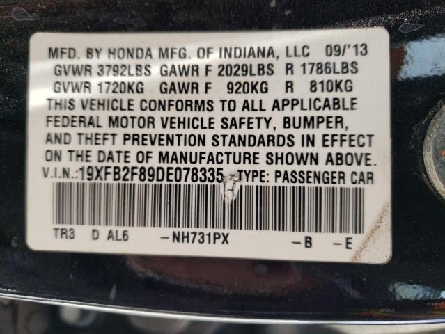 Photo 10 from auction – 2013 HONDA CIVIC EX with VIN 19XFB2F89DE078335