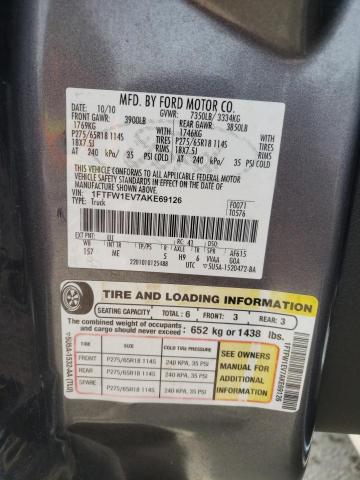 Photo 10 from auction – 2010 FORD F150 SUPER with VIN 1FTFW1EV7AKE69126