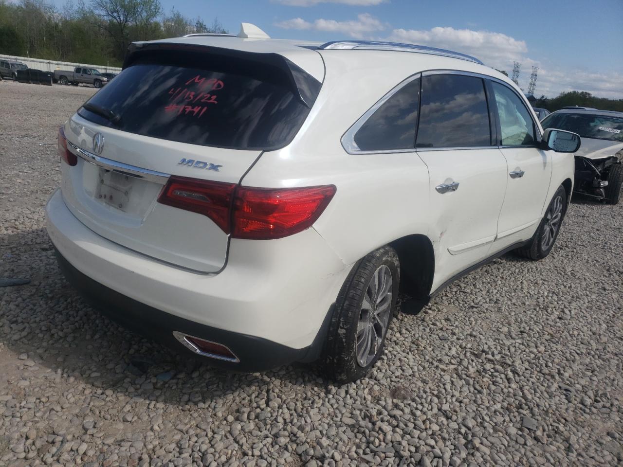 Photo 4 from auction – 2015 ACURA MDX TECHNO with VIN 5FRYD3H64FB004546