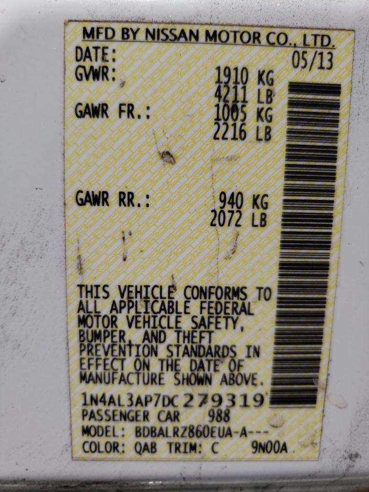 Photo 10 from auction – 2013 NISSAN ALTIMA 2.5 with VIN 1N4AL3AP7DC279319