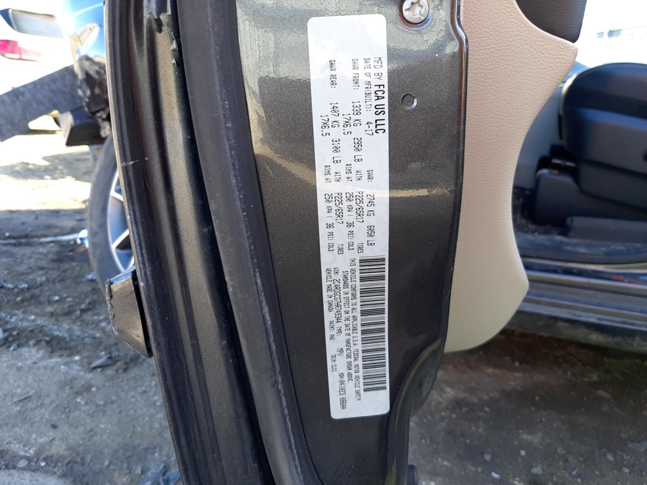 Photo 10 from auction – 2017 DODGE GRAND CARA with VIN 2C4RDGCG7HR749344