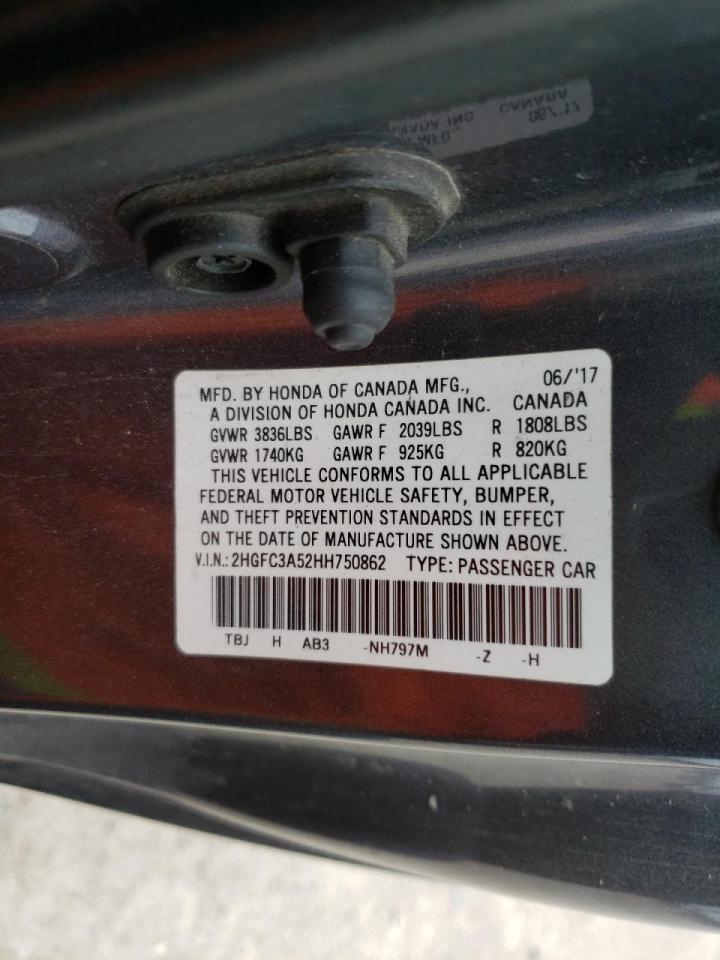 Photo 10 from auction – 2017 HONDA CIVIC SI with VIN 2HGFC3A52HH750862