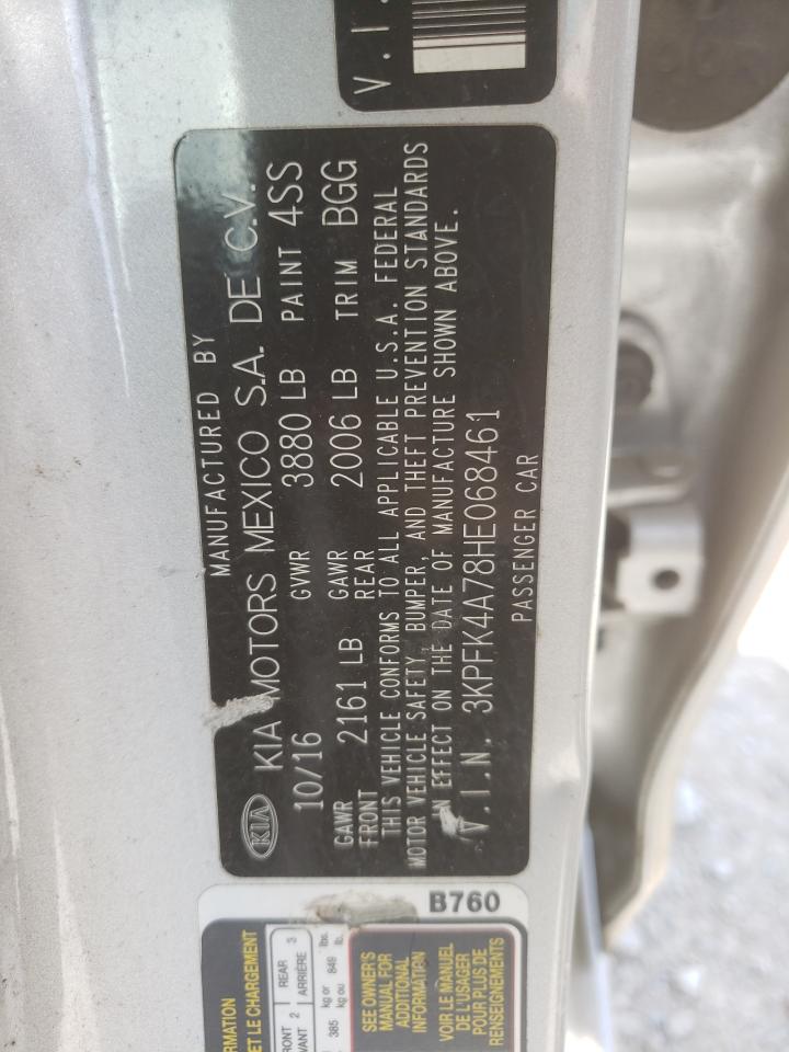 Zdjęcie 10 z aukcji – 2017 KIA FORTE LX z VIN 3KPFK4A78HE068461