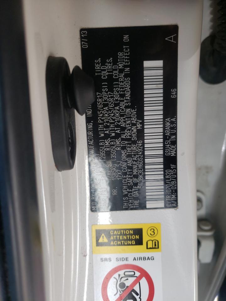 Фото 10 с аукциона – 2013 TOYOTA HIGHLANDER с VIN 5TDBK3EH6DS249246