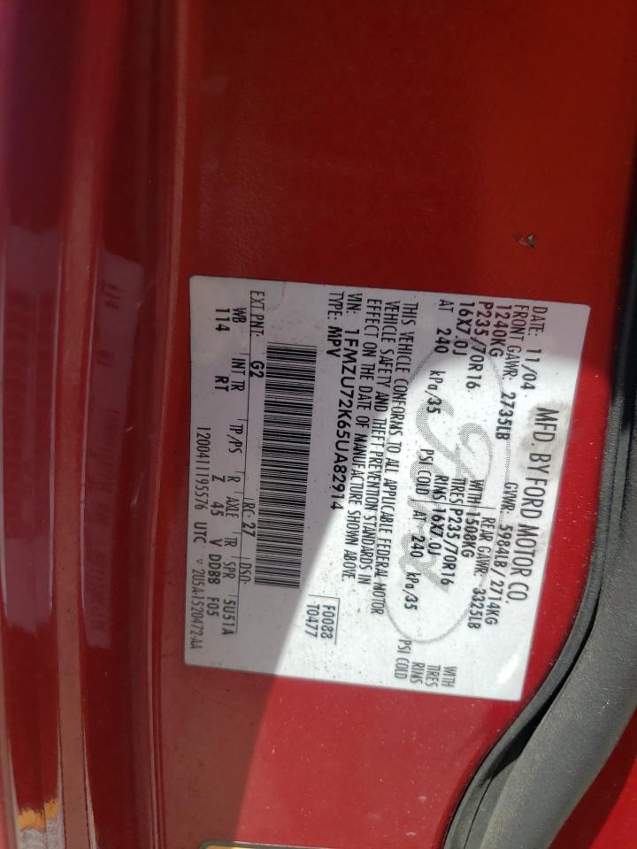 Photo 10 from auction – 2005 FORD EXPLORER X with VIN 1FMZU72K65UA82914